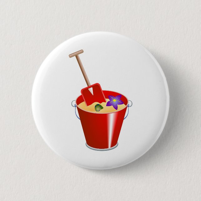 Bucket and Spade 2 Inch Round Button (Front)