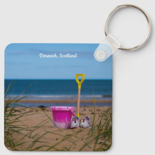 Bucket and Spade on Dornoch Beach Keychain
