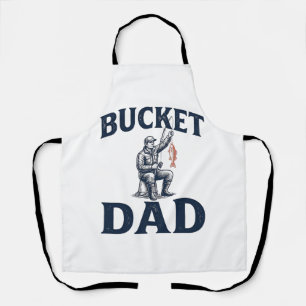 Bucket Dad Fishing Vintage Engraving Design_1 Apron