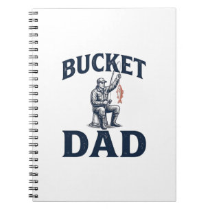 Bucket Dad Fishing Vintage Engraving Design_1 Notebook