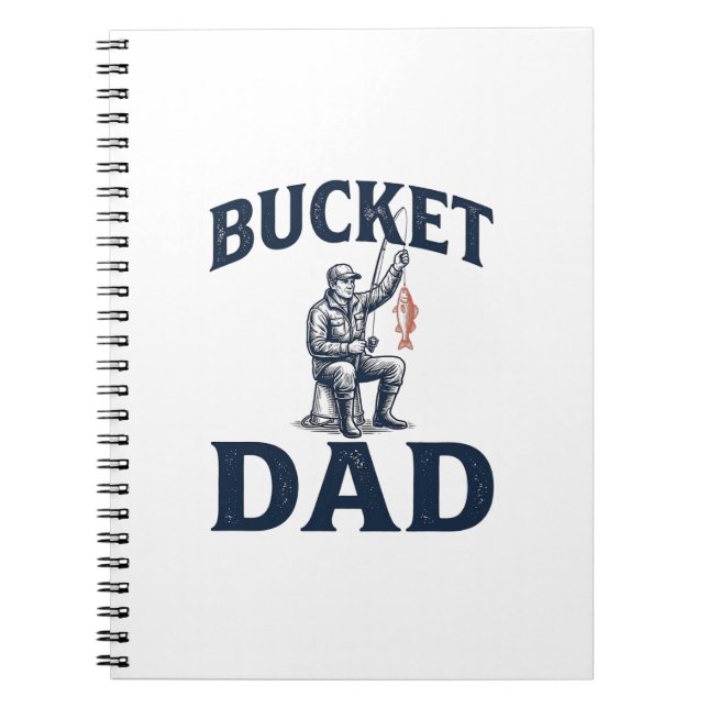 Bucket Dad Fishing Vintage Engraving Design_1 Notebook (Front)