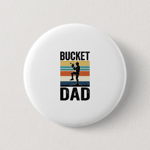 Bucket Dad Retro Baseball Father Vector Design_1 2 Inch Round Button