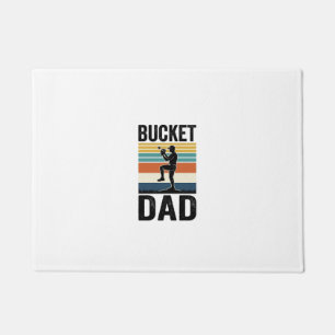 Bucket Dad Retro Baseball Father Vector Design_1 Doormat