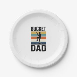 Bucket Dad Retro Baseball Father Vector Design_1 Paper Plate