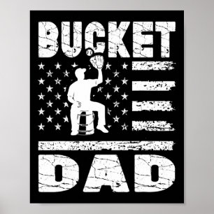 Bucket Dad Sell Coach Vintage American Flag Father Poster