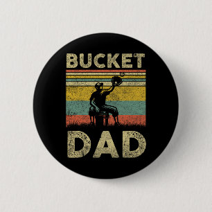 Bucket Dad Softball Dad Baseball Funny Coach Fathe 2 Inch Round Button