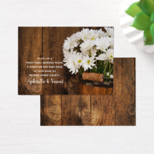Bucket Daisies Country Wedding Charity Favour Card