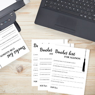Bucket List Black & White Graduation Advice Cards