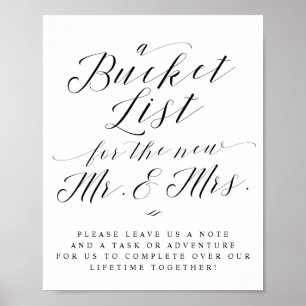 Bucket List for the Mr. & Mrs. Script Wedding Sign