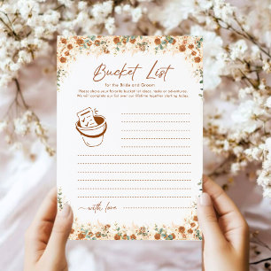 Bucket List Game Boho Terracotta Bridal Shower