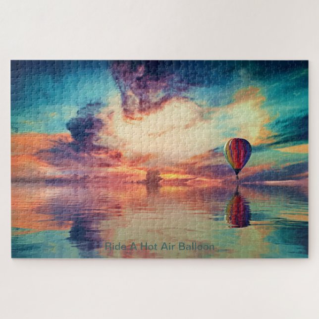 Bucket List Hot Air Balloon Sunrise Colours Jigsaw Puzzle (Horizontal)