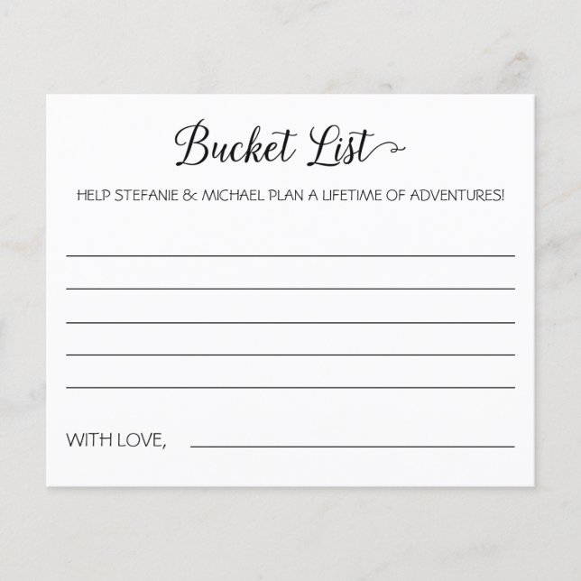 Bucket List Lifetime of Adventures Fun Wedding (Front)