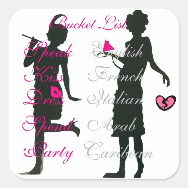 Bucket List Rules Square Sticker (Front)