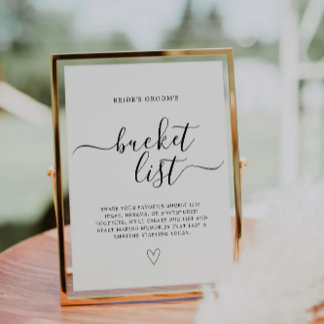  Bucket List Sign Wedding Bucket List Guestbook Invitation