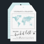 Bucket List Travel Advice Tag Shape Cards Teal<br><div class="desc">Luggage tag shaped bucket list shower game card that creates a creative alternative guest book when friends and family fill them with travel advice and vacation ideas for the destination wedding couple or travel theme reception or bridal shower party. Shown in light teal blue and turquoise but more colours are...</div>