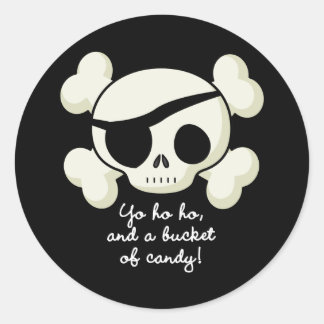 Bucket of Candy Pirate Classic Round Sticker