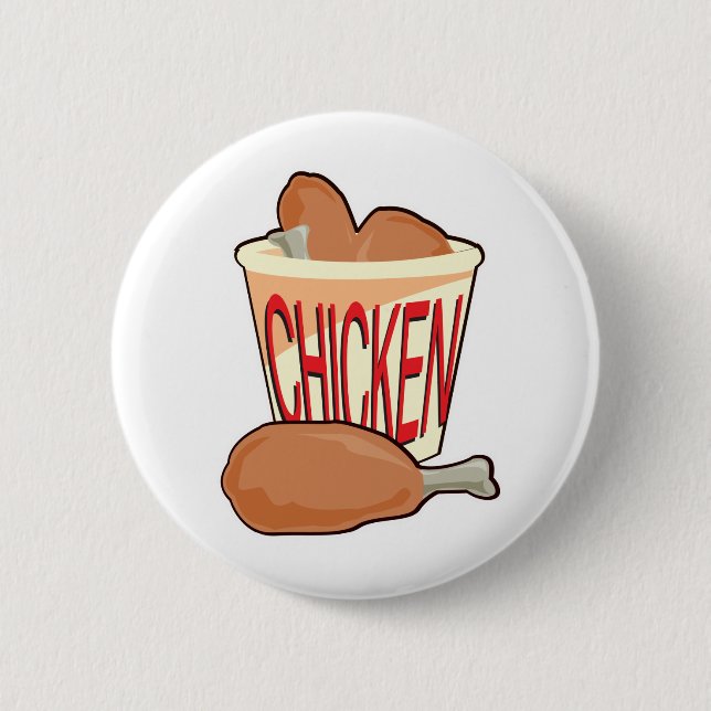bucket of fried chicken 2 inch round button (Front)