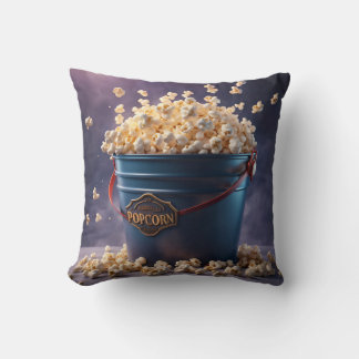 Bucket of Popcorn Throw Pillow