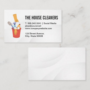 Bucket with Cleaning Products Business Card
