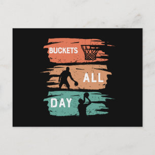 Buckets All Day Basketball design Postcard
