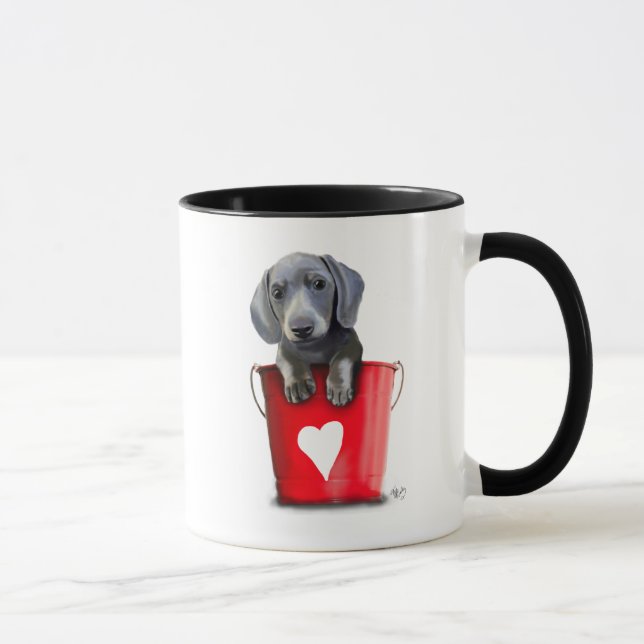 Buckets of Love Dachshund Puppy Mug (Right)