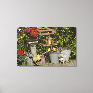 Buckets, shoes, and flowers, Zaanse Schans, Canvas Print