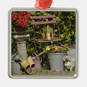 Buckets, shoes, and flowers, Zaanse Schans, Metal Ornament