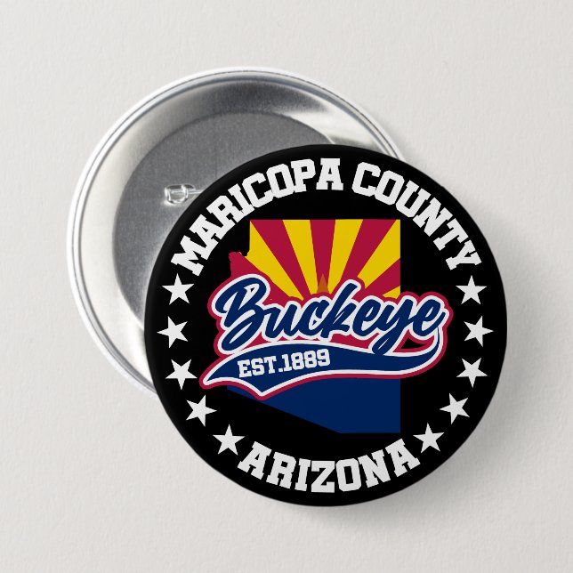 Buckeye,Arizona 3 Inch Round Button (Front & Back)