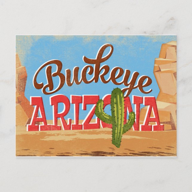 Buckeye Arizona Vintage Travel Postcard (Front)