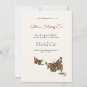 Buckeye Butterfly Kids Birthday Invitation
