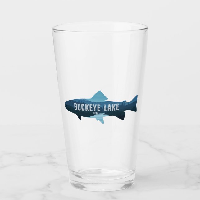 Buckeye Lake Ohio Fish Glass (Front)