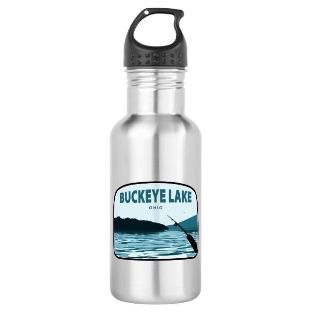 Buckeye Lake Ohio Fishing Rod 532 Ml Water Bottle (Front)