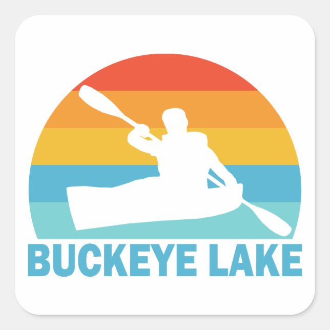 Buckeye Lake Ohio Kayak Square Sticker (Front)