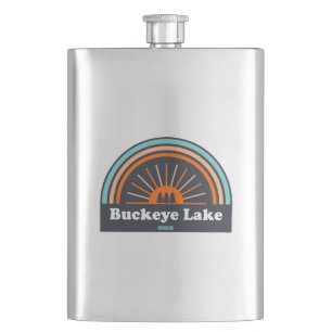Buckeye Lake Ohio Rainbow Hip Flask