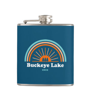 Buckeye Lake Ohio Rainbow Hip Flask