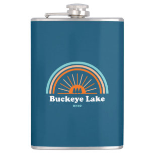 Buckeye Lake Ohio Rainbow Hip Flask