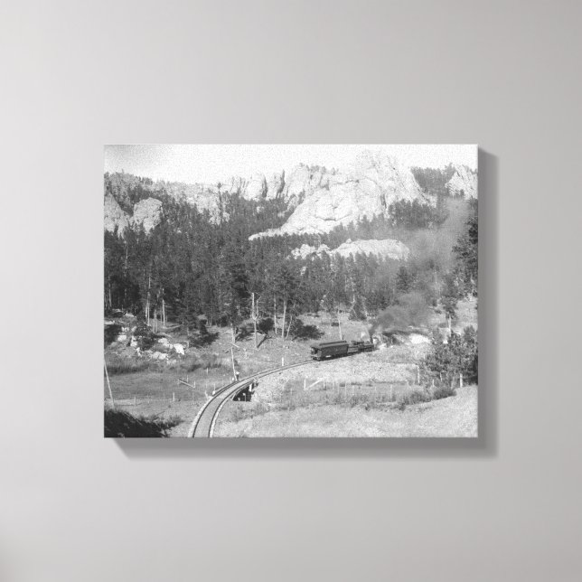 Buckhorn Mountains beyond Railroad Tracks Canvas Print (Front)