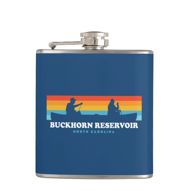 Buckhorn Reservoir North Carolina Canoe Hip Flask (Front)