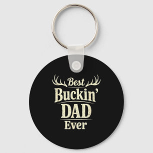 Buckin dad funny deer hunting classic fathers day keychain