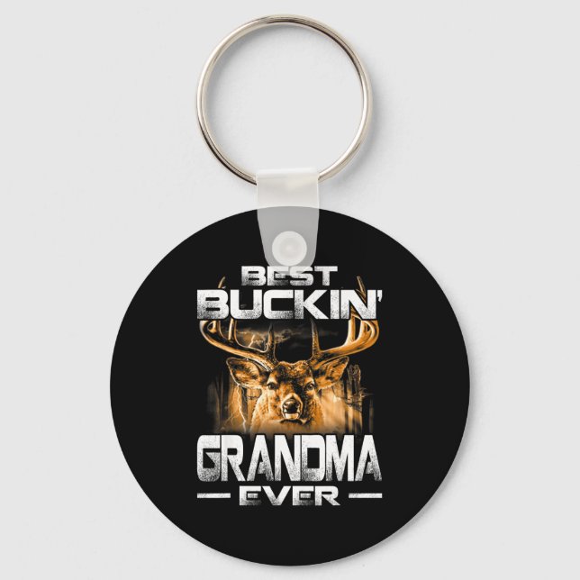 Buckin' Grandma Ever Shirt Deer Hunting Bucking Fa Keychain (Front)