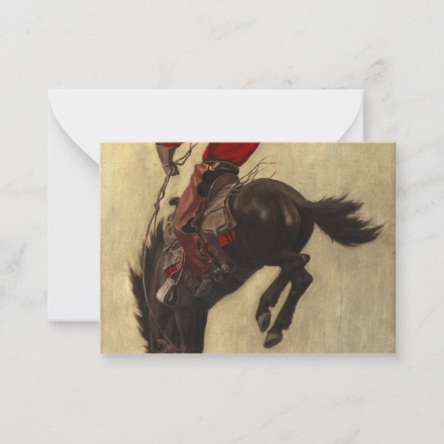 Bucking Bronco, 1903 by Newell Convers Wyeth Card (Front)