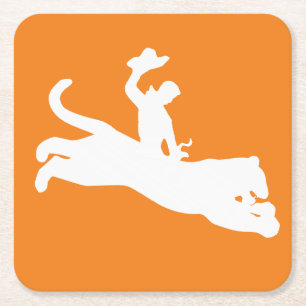Bucking Bronco Bengal Square Paper Coaster