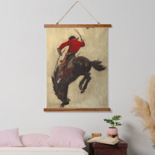 Bucking Bronco by Newell Convers Wyeth Hanging Tapestry