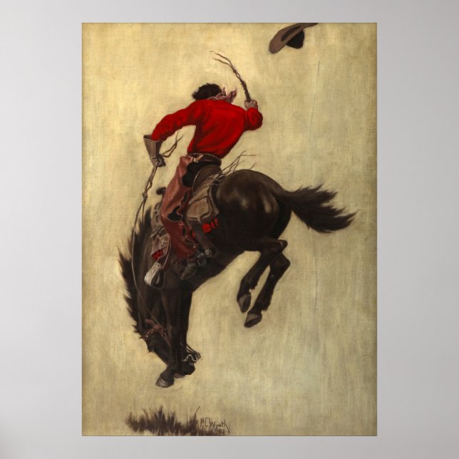 Bucking Bronco by Newell Convers Wyeth Poster (Front)