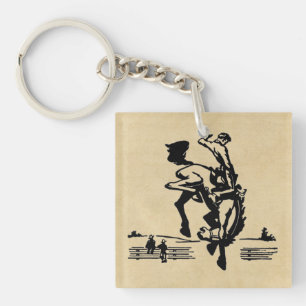 Bucking Bronco Rider Keychain