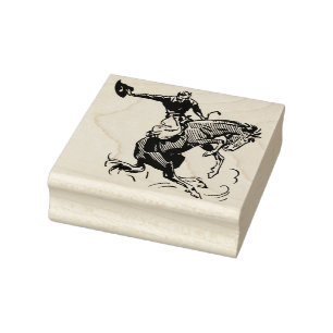 Bucking Bronco Rubber Stamp