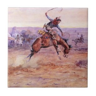 Bucking Bronco (Taming a Wild Horse) Tile
