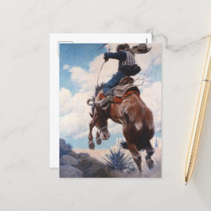 Bucking by Newell Convers Wyeth Holiday Postcard