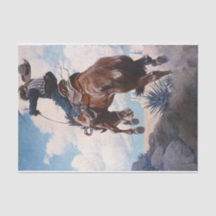 Bucking by Newell Convers Wyeth Tissue Paper