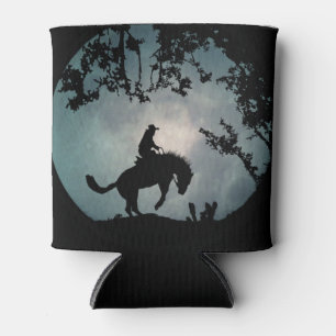 Bucking Horse and Cowboy Can Cooler